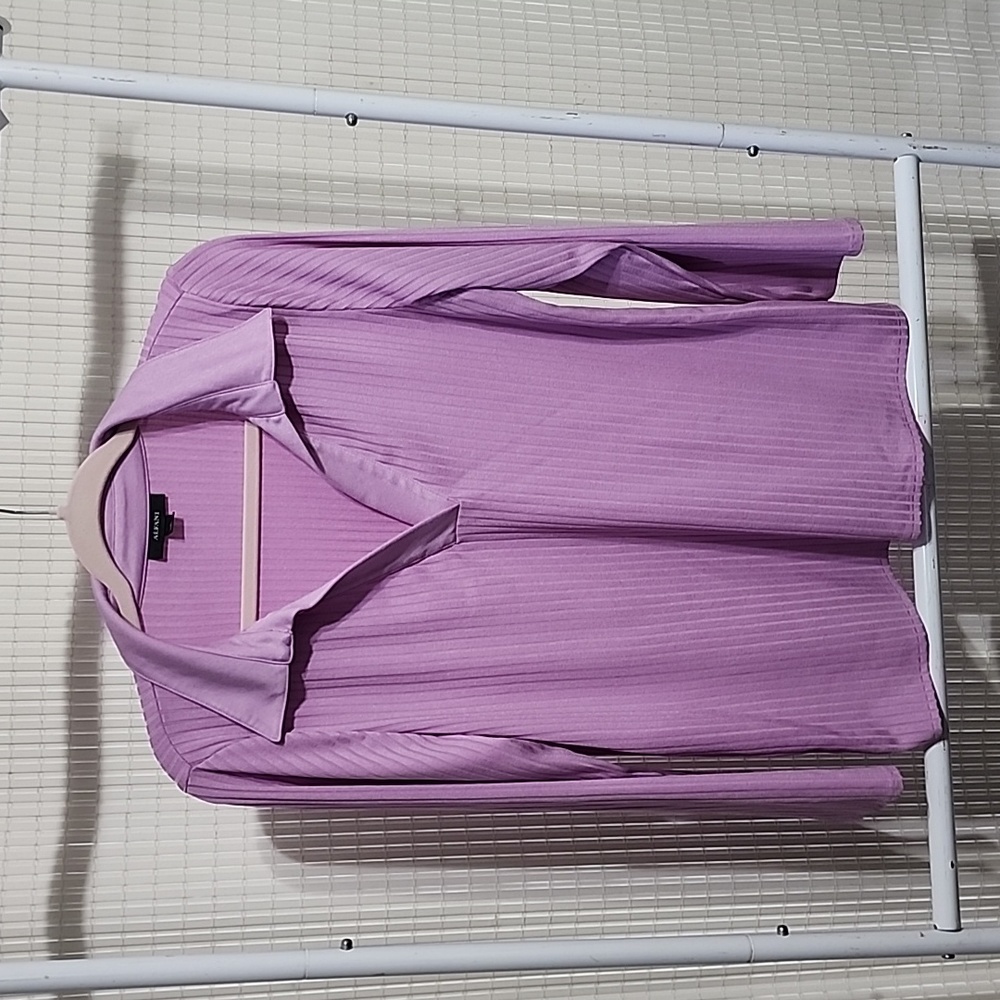 Alfani Long Sleeve Top Open V-neck, Purple Ladies Size Large.